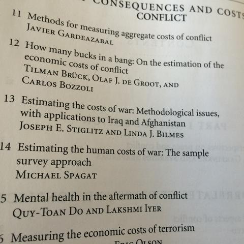 Our book chapter laying out the methodology to estimate the Cost of War
