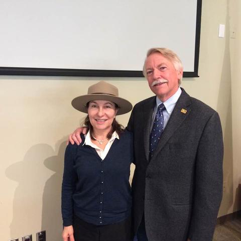 Being sworn in as an honorary National Park Ranger (with NPS Director Jon Jarvis) in November 2016
